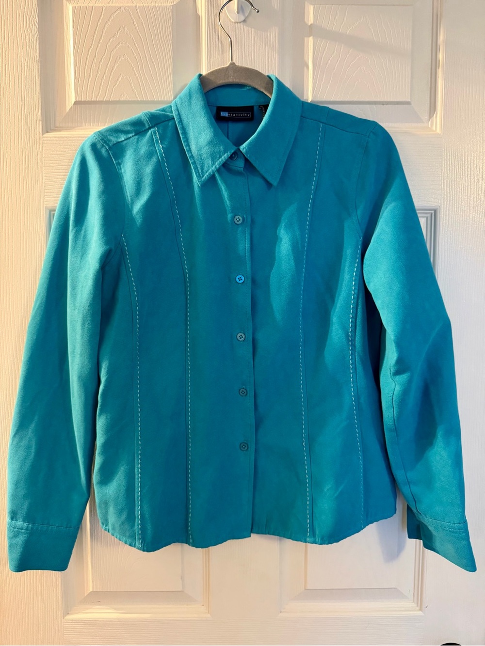 Relativity Teal Button-Front Blazer Jacket